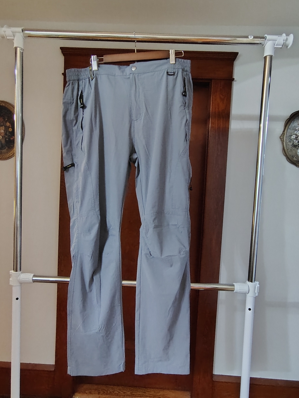 Men's Light Gray Cargo Pants with Zip Pockets